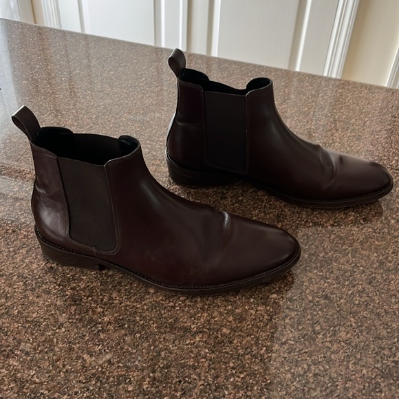 SANDRO MENS BROWN LEATHER ANKLE BOOTS-41 - Picture 4 of 11